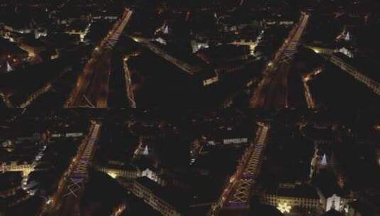 夜拍城市美景高清在线视频素材下载