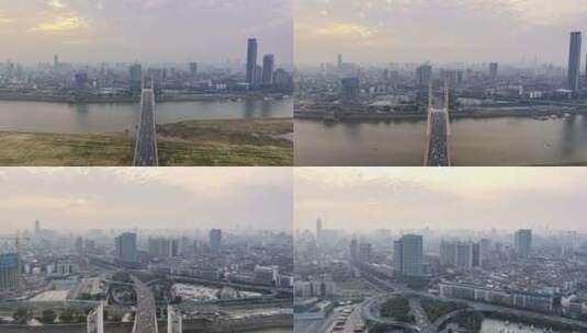 南昌八一大桥航拍延时摄影高清在线视频素材下载