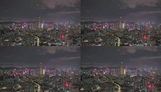 城市夜景航拍高清在线视频素材下载