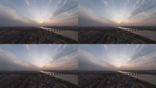 多云天的日落和流动的云彩高清在线视频素材下载