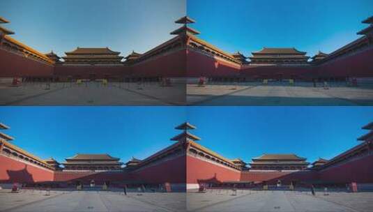 北京故宫紫禁城午门日出延时高清在线视频素材下载