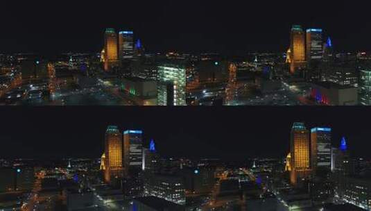 航拍城市夜晚景观高清在线视频素材下载
