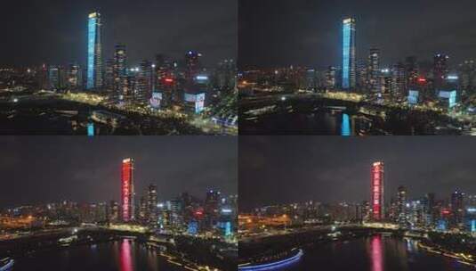 深圳南山区建筑群夜景高清在线视频素材下载