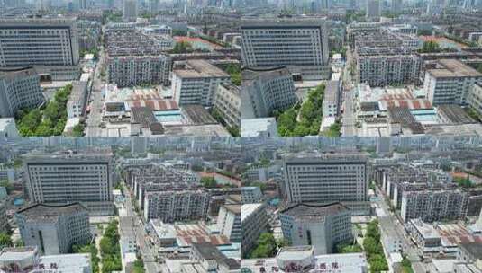 航拍湖北襄阳市中心医院高清在线视频素材下载