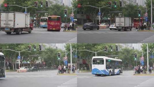 上海陆家嘴商城南路路口高清在线视频素材下载