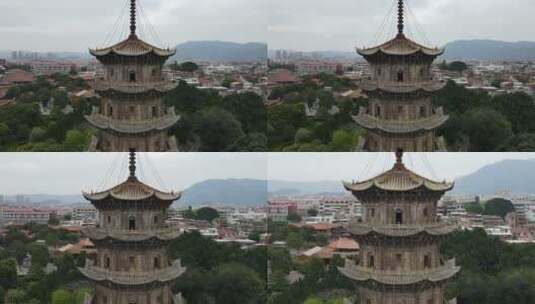 航拍福建泉州西街开元寺高清在线视频素材下载