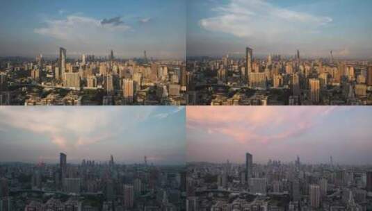 4K广州珠江新城日转夜高清在线视频素材下载