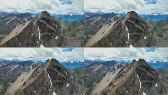 航拍四川阿坝小金大哇梁子垭口草原雪山风光高清在线视频素材下载