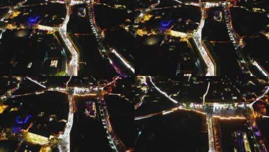 航拍云南丽江古城5A景区夜景高清在线视频素材下载