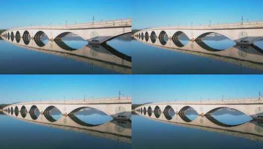 浙江省余姚市四明湖的浣水桥高清在线视频素材下载