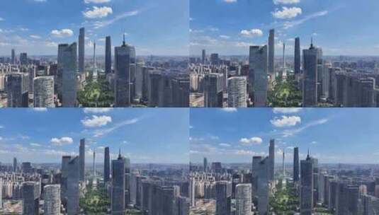 广州珠江新城中轴线航拍高清在线视频素材下载