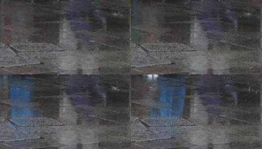 江南古街雨季雨丝雨滴升格空镜高清在线视频素材下载
