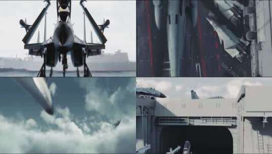 三维演绎震撼中国航母战斗机群高清在线视频素材下载