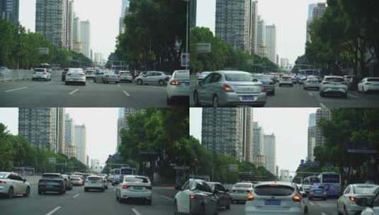 开车行驶长沙城市道路第一视角公路驾驶汽车高清在线视频素材下载