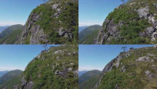 沿着悬崖边缘的费拉塔徒步旅行路线霍文-包括流行的冒险跳伞的景色高清在线视频素材下载