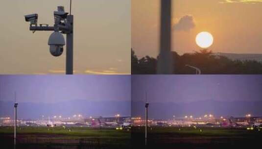 2023广州白云机场日落高清在线视频素材下载