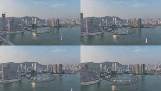 深圳南山太子湾蛇口港航拍高清在线视频素材下载