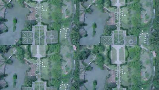 广州南沙蒲洲花园园林景观航拍风光高清在线视频素材下载
