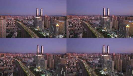 傍晚的昆明城市夜景高清在线视频素材下载