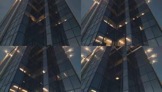 哈利法克斯市中心摩天大楼办公室窗户公司大高清在线视频素材下载