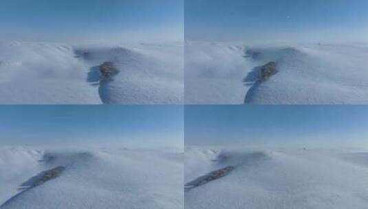 呼伦贝尔自然风光雪域高原白雪皑皑的草原高清在线视频素材下载