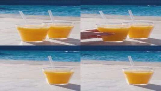 鲜榨橙汁特写高清在线视频素材下载