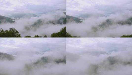 云雾缭绕的山顶高清在线视频素材下载