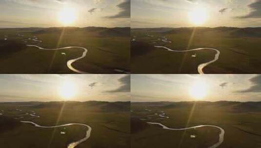 内蒙古巴尔虎草原自然风光高清在线视频素材下载