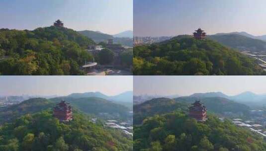 杭州城隍阁景区航拍上城区风景风光高清在线视频素材下载