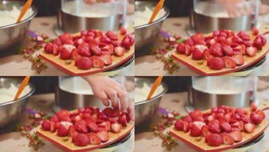 制作草莓蛋糕高清在线视频素材下载