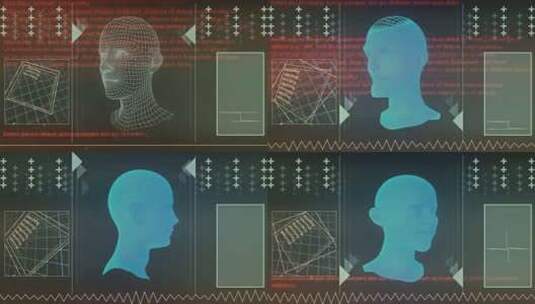 3D面部扫描变形视频素材高清在线视频素材下载