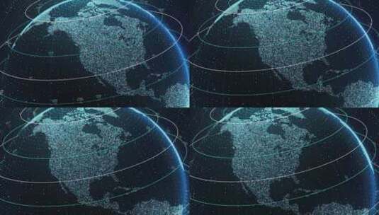 4K-科技感旋转地球02高清在线视频素材下载