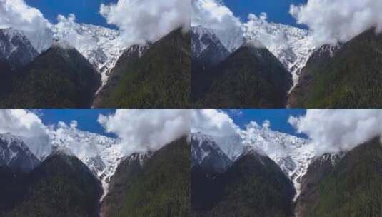 4K航拍西藏林芝市墨脱县恰母那山峰2高清在线视频素材下载