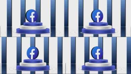 Facebook 3D支架徽标动画高清在线视频素材下载