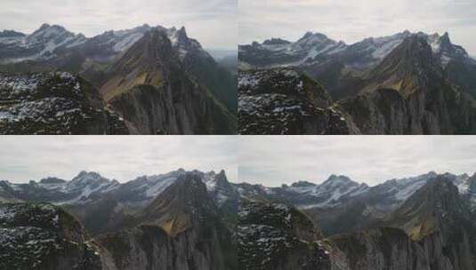 瑞士阿彭策尔山脉的航拍视频高清在线视频素材下载