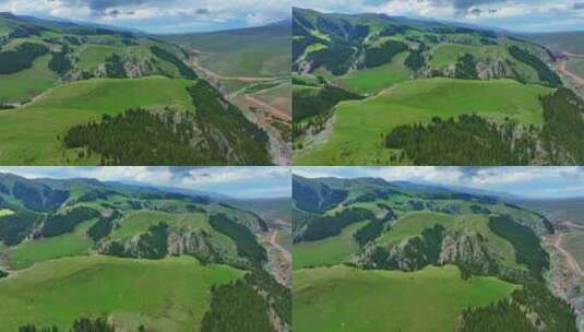 新疆博州天山峡谷HDR航拍高清在线视频素材下载