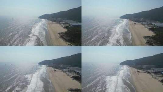 航拍广东阳江保利海陵岛沙滩保利银滩高清在线视频素材下载