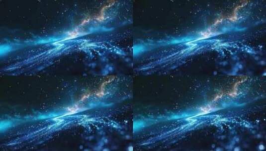 蓝色星河粒子唯美背景高清在线视频素材下载