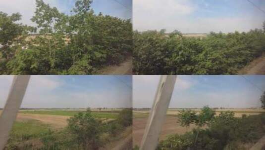 一个人的旅途火车窗外风景实拍高清在线视频素材下载