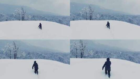 雪，冬天，寒冷，男人高清在线视频素材下载