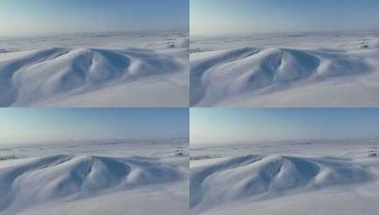 呼伦贝尔冬季原野雪景高清在线视频素材下载