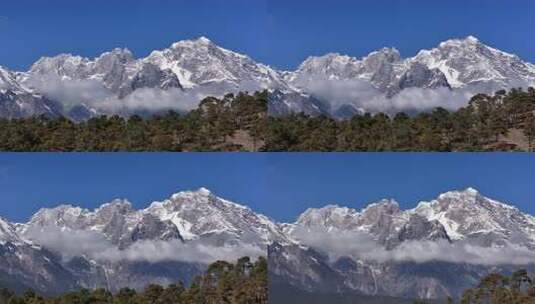 航拍云南丽江晴天玉龙雪山高清在线视频素材下载