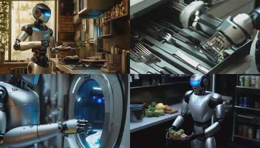 家政机器人 家庭智能管家高清在线视频素材下载