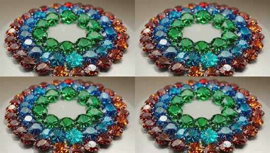 多彩宝石环形特写高清在线视频素材下载