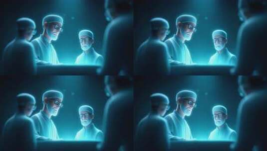 智能医疗团队协作探讨未来科技诊断高清在线视频素材下载