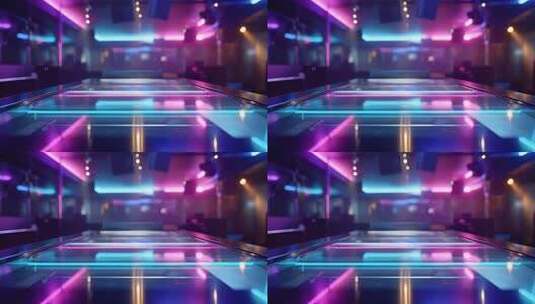 霓虹灯光舞台地面特写高清在线视频素材下载
