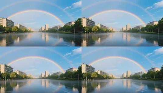 城市彩虹唯美希望风景视频高清在线视频素材下载