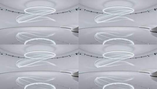 现代室内白色空间光效展示高清在线视频素材下载