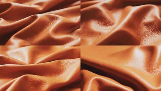 橙色皮革纹理特写高清在线视频素材下载