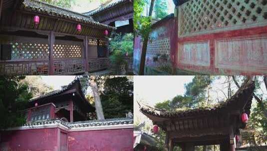 传统中式古建筑庭院景观高清在线视频素材下载